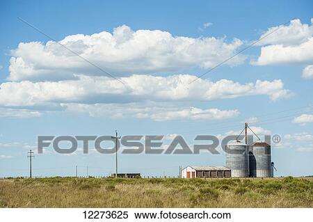 Stock Photography - Silos and barn; Uruguay. Fotosearch