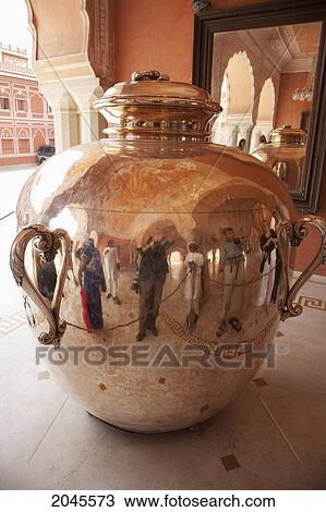 Stock Image - Silver Vessel, City Palace, Jaipur, Rajasthan, India. Fotosearch