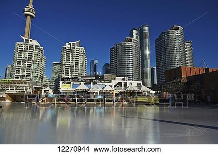 Picture - Skating rink at Harbourfront Centre; Toronto, Ontario, Canada. Fotosearch