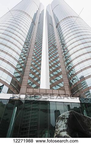 Stock Photo - Skyscraper of financial center in Central district; Hong Kong island, China. Fotosearch