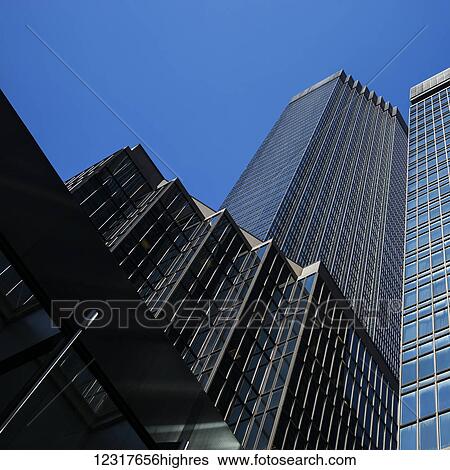 Stock Photograph - Skyscrapers against a blue sky; Minneapolis, Minnesota, United States of America. Fotosearch