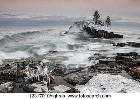 Snow and ice along the shoreline of Lake Superior in winter; Thunder Bay, Ontario, Canada View Large Photo Image Stock Photograph - Snow and ice along the shoreline of Lake Superior in winter; Thunder Bay, Ontario, Canada. Fotosearch
