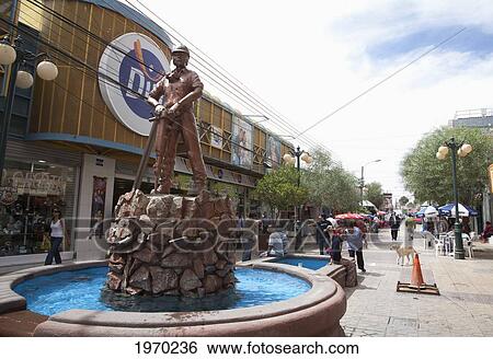 Stock Photograph - Sotomayor Pedestrian Street, Calama, Antofagasta Region, Chile. Fotosearch