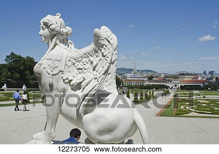 Sphinx Statue with Lower Belvedere and gardens in the background; Vienna, Italy View Large Photo Image Stock Photography - Sphinx Statue with Lower Belvedere and gardens in the background; Vienna, Italy. Fotosearch