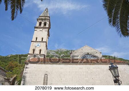 St. Nicholas Church, Perast, Monte View Large Photo Image Stock Photo - St. Nicholas Church, Perast, Monte. Fotosearch