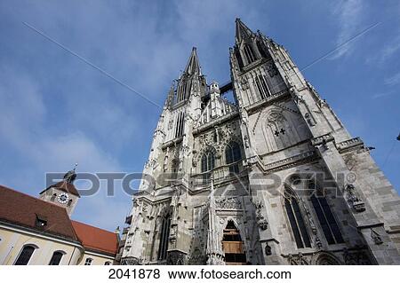 Stock Photo - St. Peter's Cathedral, Regensburg, Bavaria, Germany. Fotosearch