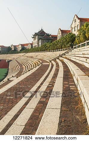 Picture - Stadium of beautiful Xiamen University; Xiamen, Fujian province, China. Fotosearch