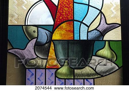 Picture - Stained Glass Art At The Cross Gallery, Riga, Latvia. Fotosearch