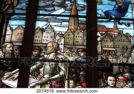 Stock Photo - Stained Glass Windows In The Cathedral, Riga, Latvia. Fotosearch