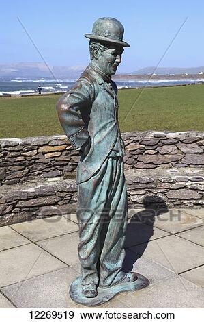 Statue of Charlie Chaplin; Waterville, County Kerry, Ireland View Large Photo Image Stock Photo - Statue of Charlie Chaplin; Waterville, County Kerry, Ireland. Fotosearch