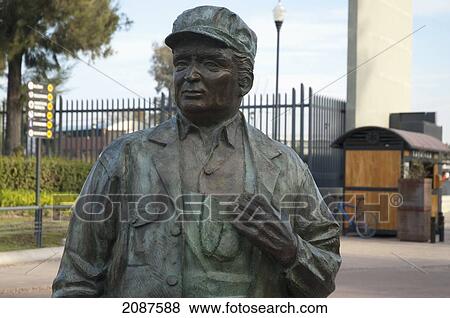 Stock Photo - Statue Of El Elegante At The Former Rail Yard, Plaza Tres Centurias, Aguascalientes, Mexico. Fotosearch
