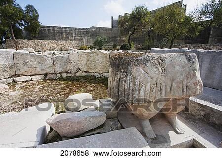 Stock Photo - Statue Of Goddess In Apse 2 Of The South Temple, Tarxien Temples, Malta. Fotosearch