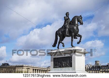 Stock Photograph - Statue of Henri IV, Pont Neuf; Paris, France. Fotosearch