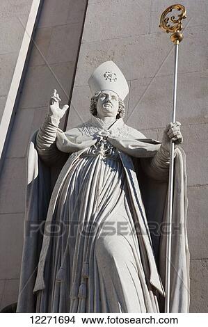 Picture - Statue on facade of the Cathedral; Salzburg, Austria. Fotosearch