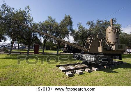 Stock Photo - Steam Crane Car At The Rail Yard, Antofagasta, Antofagasta Region, Chile. Fotosearch