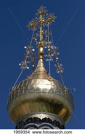 Picture - Steeple Of The Russian Chapel In Mathildenhohe Artists' Colony In Darmstadt, Germany. Fotosearch