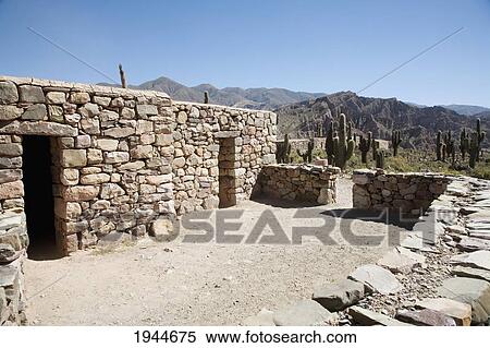 Stock Photography - Stone Houses At The Pre-Columbian Fortification Of Pucará De Tilcara, Jujuy, Argentina. Fotosearch