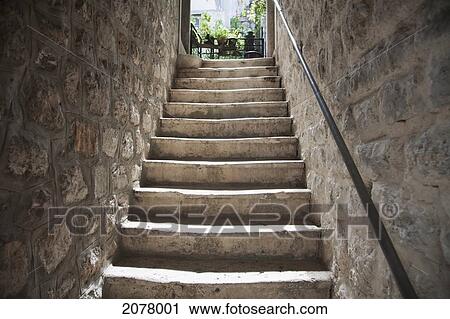 Stock Image - Stone Stairs, Kotor, Monte. Fotosearch