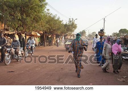 Stock Photo - Street Scene, in Mopti, Mali. Fotosearch