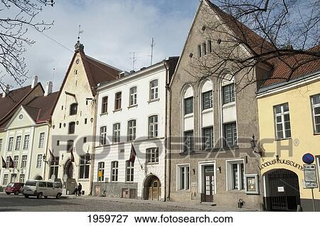 Stock Photo - Street Scene In The Old Town Of Tallinn, Estonia. Fotosearch