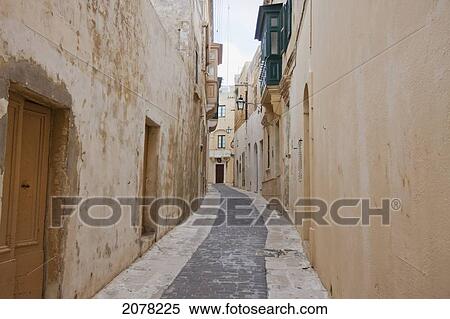 Stock Photography - Street Scene Inside The Citadel, Victoria (Rabat), Gozo Island, Malta. Fotosearch