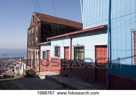 Street Scene On Cerro El Litre, Valparaiso, Valparaiso Region, Chile View Large Photo Image Stock Photo - Street Scene On Cerro El Litre, Valparaiso, Valparaiso Region, Chile. Fotosearch