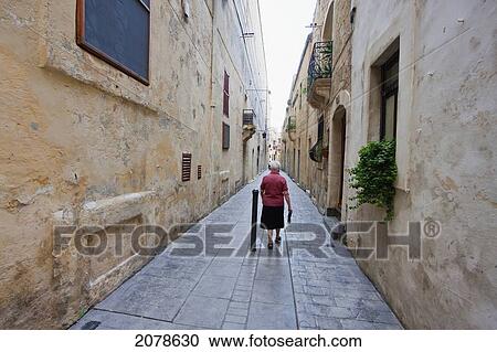 Stock Image - Street Scene, Rabat, Malta. Fotosearch
