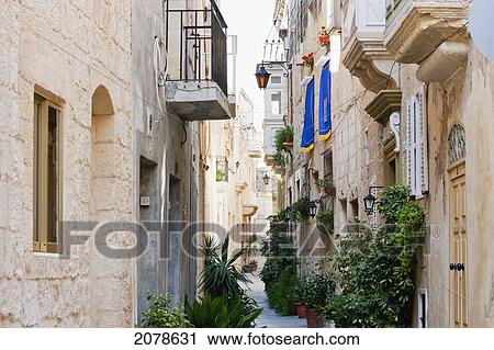 Stock Image - Street Scene, Rabat, Malta. Fotosearch