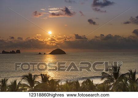 Sunset over the islands in front of Ixtapa; Ixtapa, Mexico View Large Photo Image Stock Photograph - Sunset over the islands in front of Ixtapa; Ixtapa, Mexico. Fotosearch