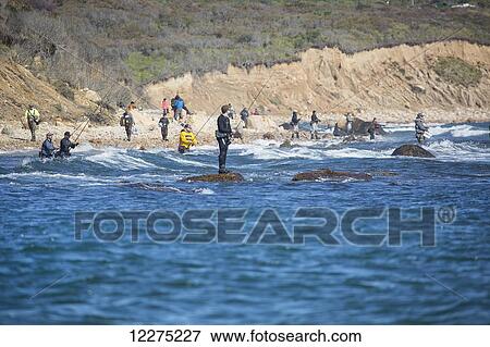 Surf fishing; Montauk, New York, United States of America View Large Photo Image Stock Photo - Surf fishing; Montauk, New York, United States of America. Fotosearch