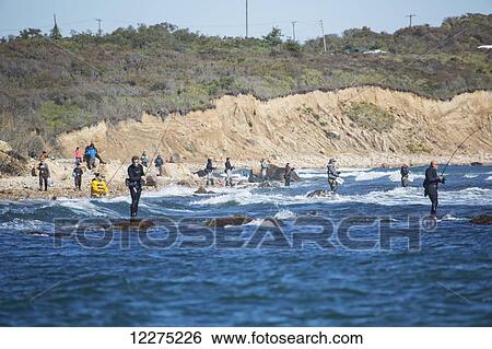 Surf fishing; Montauk, New York, United States of America View Large Photo Image Stock Photograph - Surf fishing; Montauk, New York, United States of America. Fotosearch