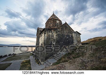 Surp Arakelots (Holy Apostles Church) and Surp Astvatsatsin (Holy Mother of God Church) of the Sevanavank (Sevank Monastery) overlooking Lake Sevan, Gegharkunik Province, Armenia View Large Photo Image Stock Photograph - Surp Arakelots (Holy Apostles Church) and Surp Astvatsatsin (Holy Mother of God Church) of the Sevanavank (Sevank Monastery) overlooking Lake Sevan, Gegharkunik Province, Armenia. Fotosearch