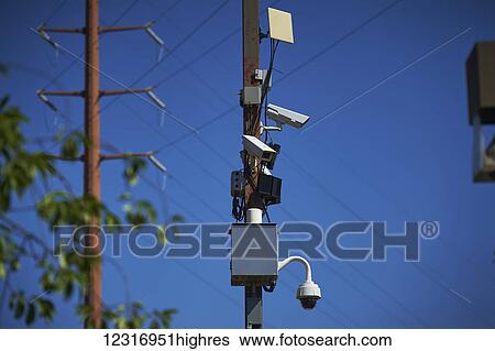 Stock Photograph - Surveillance cameras; Nashville, Tennessee, United States of America. Fotosearch
