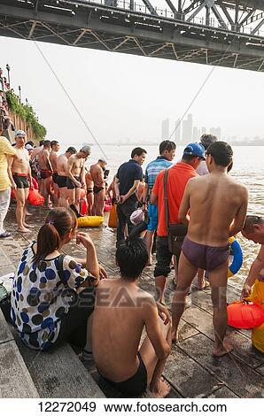 Swimming in the Yangtze river; Wuhan, Hubei, China View Large Photo Image Stock Photo - Swimming in the Yangtze river; Wuhan, Hubei, China. Fotosearch