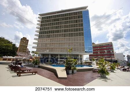 Stock Image - Swimming Pool Of Hotel Guarani Esplendor, Asuncion, Paraguay. Fotosearch