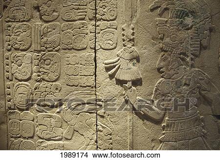 Picture - Tablet Representing Akul Ah-Nab Iii From Temple 21, Alberto Ruz Lhuillier Site Museum, Palenque, Chiapas, Mexico. Fotosearch