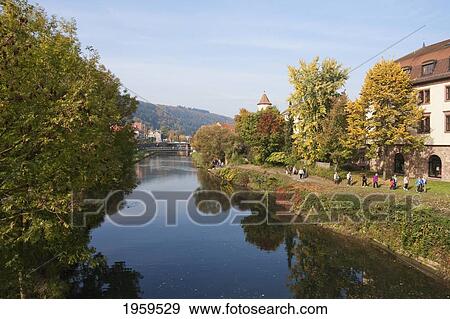 Stock Photo - Tauber River, Wertheim Am Main, Baden-Wurttemberg, Germany. Fotosearch