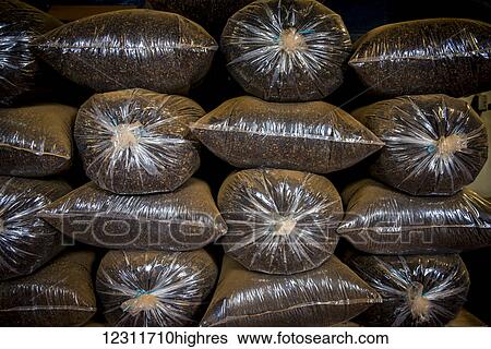Stock Photograph - Tea ready to sell at Porto Formoso Tea Plantation; Sao Miguel, Azores, Portugal. Fotosearch