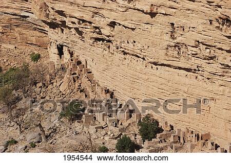 Telem houses on the Bandiagara Escarpment, Bongo, Mali View Large Photo Image Picture - Telem houses on the Bandiagara Escarpment, Bongo, Mali. Fotosearch