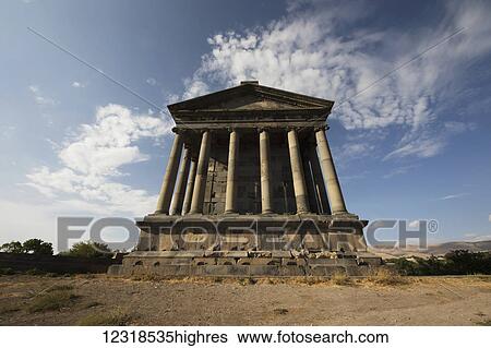 Stock Photograph - Temple of Garni, Azat Valley; Garni, Kotayk Province, Armenia. Fotosearch