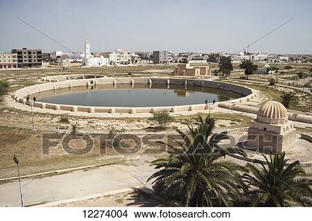 The Aghlabid Pools; Kairouan, Tunisia View Large Photo Image Picture - The Aghlabid Pools; Kairouan, Tunisia. Fotosearch