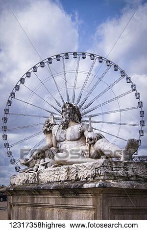 The Big Wheel and Statues on Place de la Concorde; Paris, France View Large Photo Image Stock Photograph - The Big Wheel and Statues on Place de la Concorde; Paris, France. Fotosearch