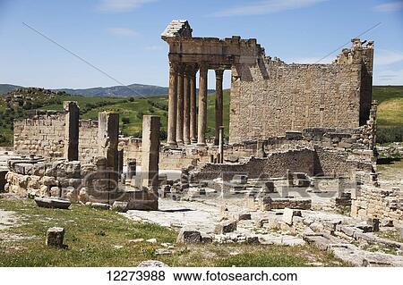 Stock Photo - The Capitol; Dougga, Tunisia. Fotosearch