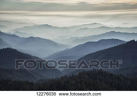 Stock Photography - The Eleven Ridges mountain range as seen from the top of Moro Rock in Sequoia National Park; California, United States. Fotosearch