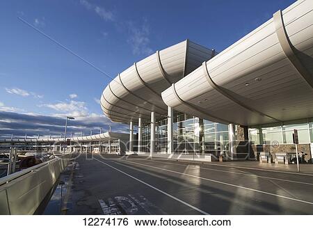 Stock Photograph - The Entrance to Concourse A, Ted Stevens Anchorage International Airport, Anchorage, Southcentral Alaska, USA, Fall. Fotosearch