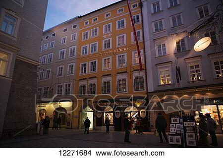 The house where Mozart was born; Salzburg, Austria View Large Photo Image Picture - The house where Mozart was born; Salzburg, Austria. Fotosearch