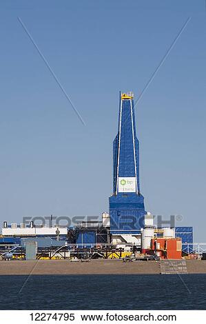Stock Photography - The Liberty Oil Rig in the Prudhoe Bay Oilfield on the North Slope, Arctic Alaska, Summer. Fotosearch