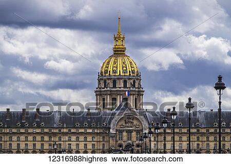 Stock Photograph - The north front of Les Invalides; Paris, France. Fotosearch