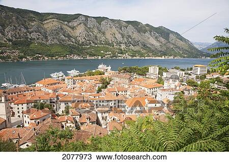 Stock Image - The Old Town, As Seen From San Giovanni Fortress, Kotor, Monte. Fotosearch