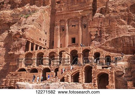 The Urn tomb, part of the Royal tombs; Petra, Jordan View Large Photo Image Stock Image - The Urn tomb, part of the Royal tombs; Petra, Jordan. Fotosearch